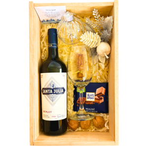 Caja de regalo Azul Encantado – Santa Julia Malbec 750 ml