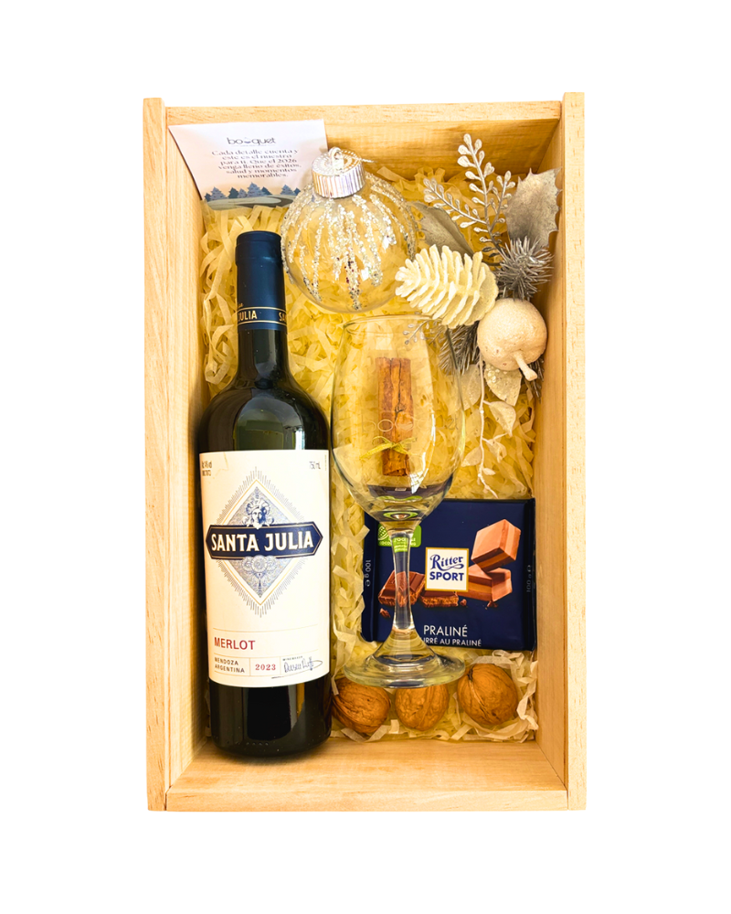 Caja de regalo Azul Encantado - Santa Julia Malbec 750 ml